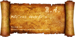Mérei András névjegykártya