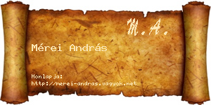 Mérei András névjegykártya
